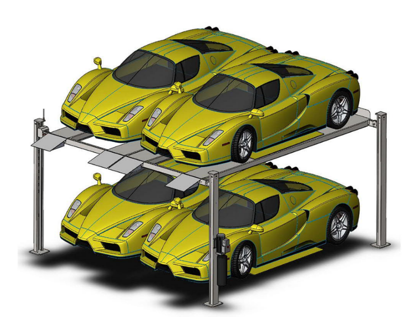 Double Width 4 Post Parking Lift (CHFL2+2)